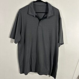 Banana Republic Polo Mens XL Gray Good Luxury-Touch Textured Golf Shirt Casual